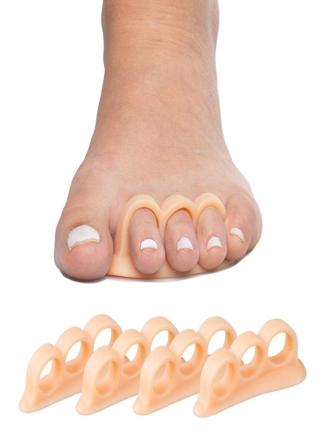 ZenToes Hammer Toe Corrector for Women & Men | Triple Loop Gel Toe Spacers & Separators | Realign Bent, Crooked, Curled, Claw, Hammertoes | Soft Support for Straightening | 4 Pack, Beige - Image 1